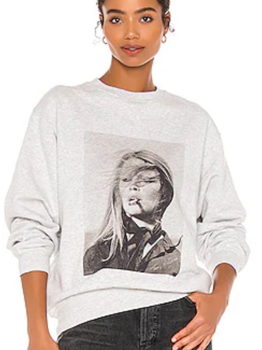 Anine Bing Heather Gray Ramona Crewneck Sweatshirt